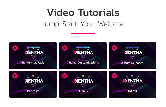 دروس فيديو Kentha Music WordPress Theme