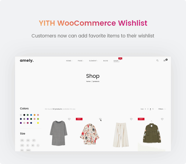 Fashion WooCommerce WordPress Theme - YITH WooCommerce قائمة الرغبات