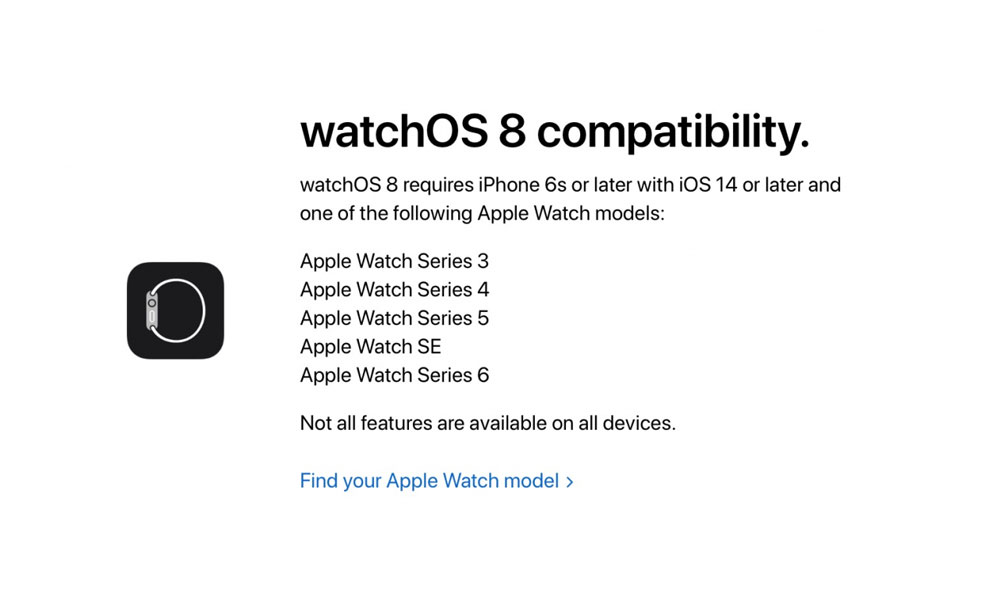 ساعات Apple المتوافقة مع watchOS 8