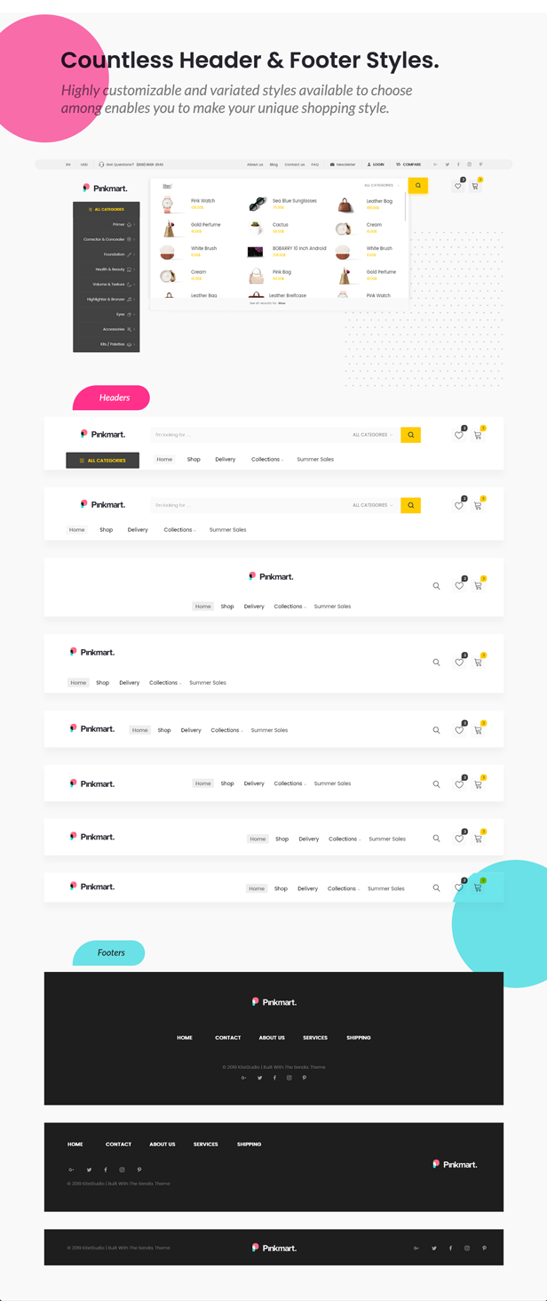 Pinkmart - سمة WooCommerce WordPress - رأس الصفحة
